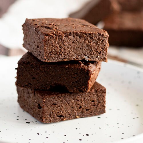 3 sweet potato and black bean brownies stacked on top of each other