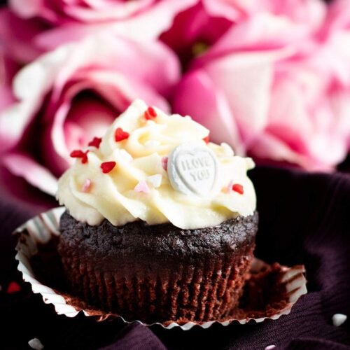 One of 12 chocolate beetroot cupcakes.